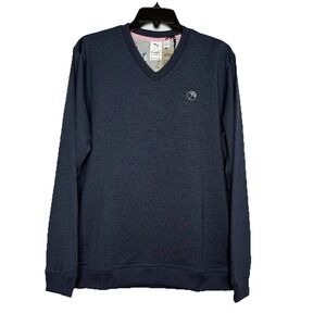 PUMA x Arnold Palmer Cloudspun V-Neck Golf Sweater Navy Blue Men's‎ Small